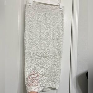 Elegant Pencil White Lace Skirt